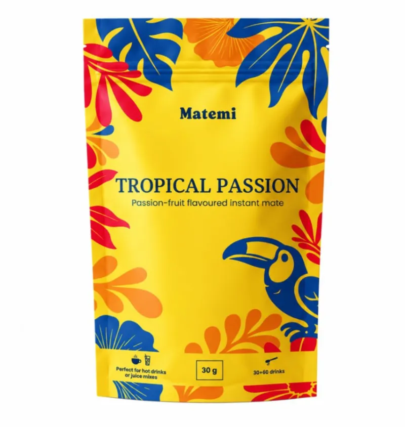 Matemi Tropical Passion – lahustuv yerba mate passionflower’iga, 30 g